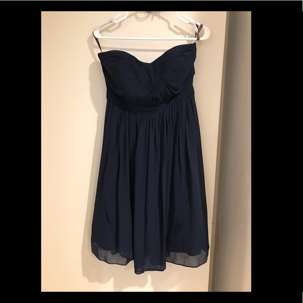 Jenny Yoo (JY) Navy Blue Chiffon Dress